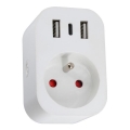 Immax NEO 07799L - Prelungitor inteligent 16A/230V + 2xUSB+1xUSB C Wi-Fi Tuya