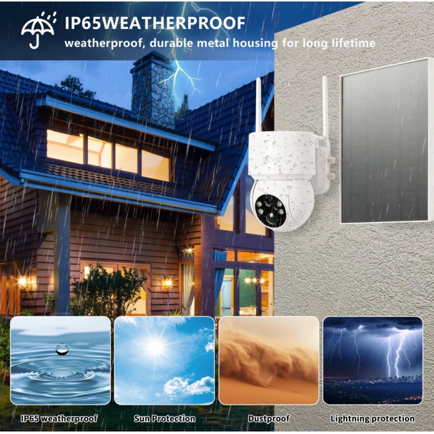 Immax NEO 07803L - Cameră solară inteligentă de exterior cu senzor SENTRY 6000 mAh Wi-Fi Tuya IP65