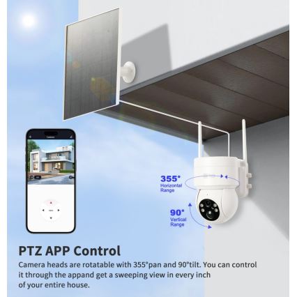 Immax NEO 07803L - Cameră solară inteligentă de exterior cu senzor SENTRY 6000 mAh Wi-Fi Tuya IP65