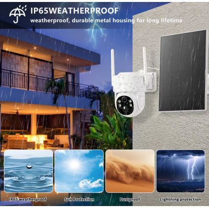 Immax NEO 07804L - Cameră solară inteligentă de exterior cu senzor, baterie 9000 mAh, Wi-Fi, Tuya, IP65