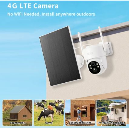 Immax NEO 07804L - Cameră solară inteligentă de exterior cu senzor, baterie 9000 mAh, Wi-Fi, Tuya, IP65