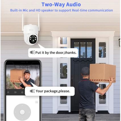 Immax NEO 07804L - Cameră solară inteligentă de exterior cu senzor, baterie 9000 mAh, Wi-Fi, Tuya, IP65