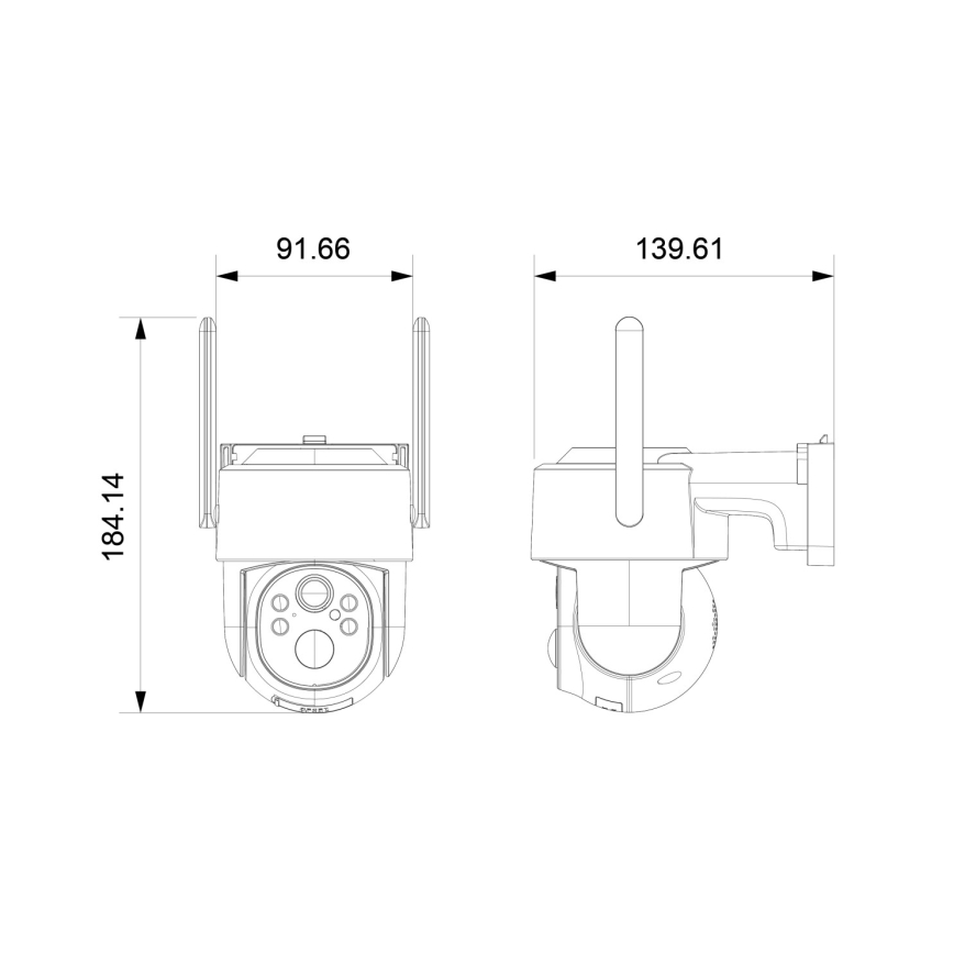 Immax NEO 07804L - Cameră solară inteligentă de exterior cu senzor, baterie 9000 mAh, Wi-Fi, Tuya, IP65