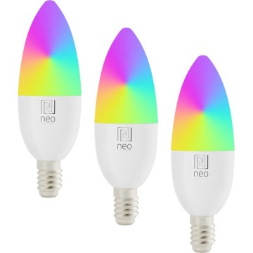 Immax NEO 07808C - Set de 3 becuri LED dimabile RGB+CCT, soclu E14/4,8W/230V