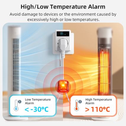 Immax NEO 07811L - Priză inteligentă cu termometru F 3680W Wi-Fi