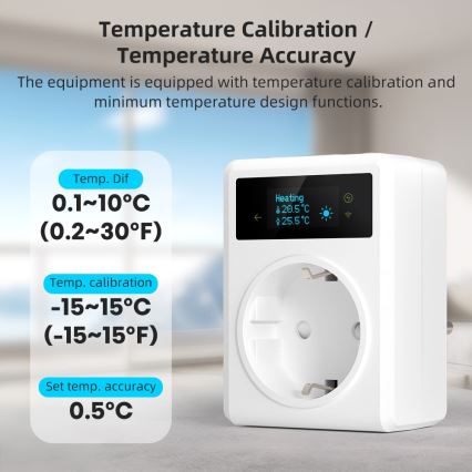 Immax NEO 07811L - Priză inteligentă cu termometru F 3680W Wi-Fi