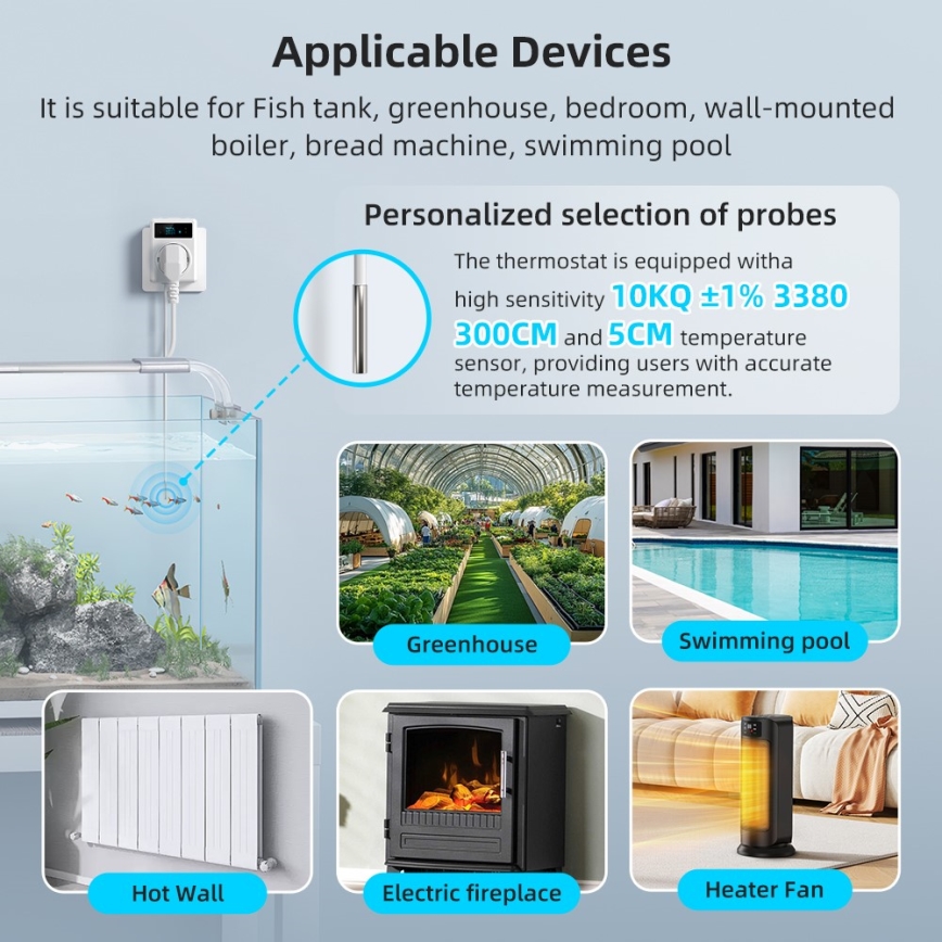 Immax NEO 07811L - Priză inteligentă cu termometru F 3680W Wi-Fi