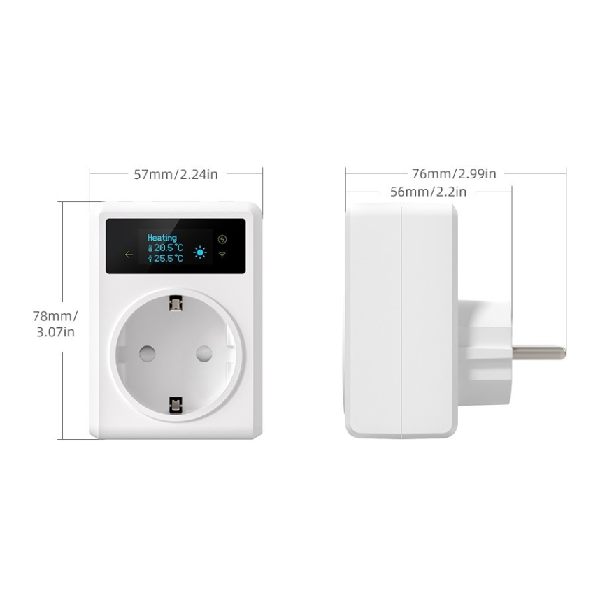 Immax NEO 07811L - Priză inteligentă cu termometru F 3680W Wi-Fi