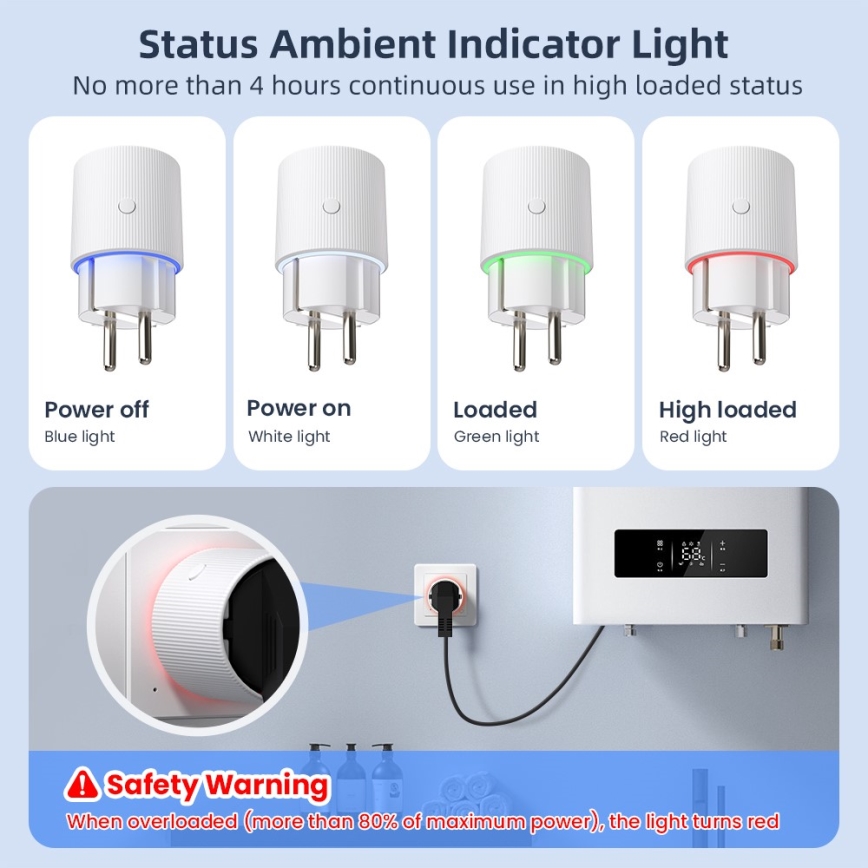 Immax NEO 07812L - Priză inteligentă E 3500W Tuya Wi-Fi