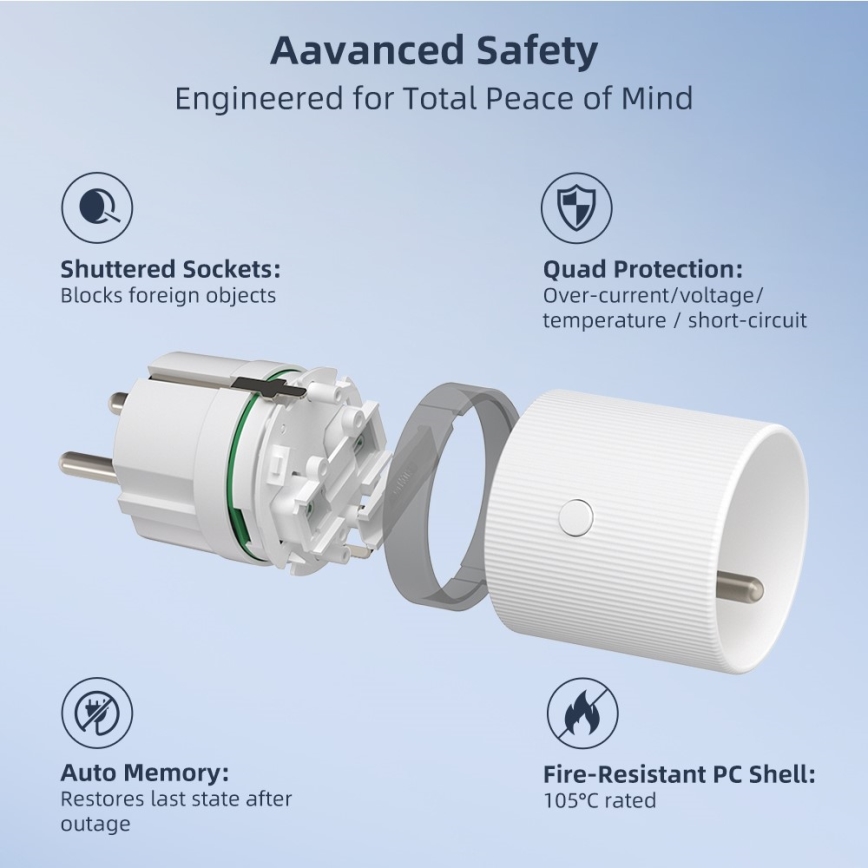 Immax NEO 07812L - Priză inteligentă E 3500W Tuya Wi-Fi