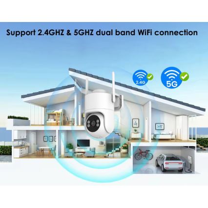 Immax NEO 07819L - Cameră inteligentă de exterior cu senzor de 4 MP, alimentare 5V, IP65, compatibilă cu Tuya Wi-Fi