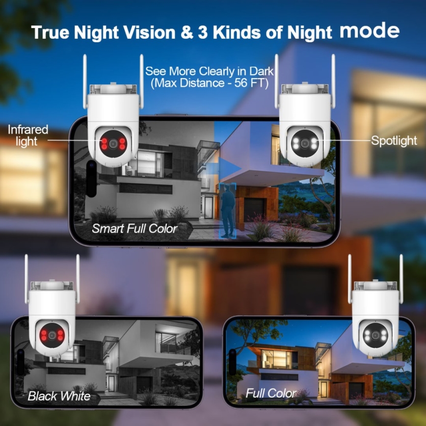 Immax NEO 07819L - Cameră inteligentă de exterior cu senzor de 4 MP, alimentare 5V, IP65, compatibilă cu Tuya Wi-Fi