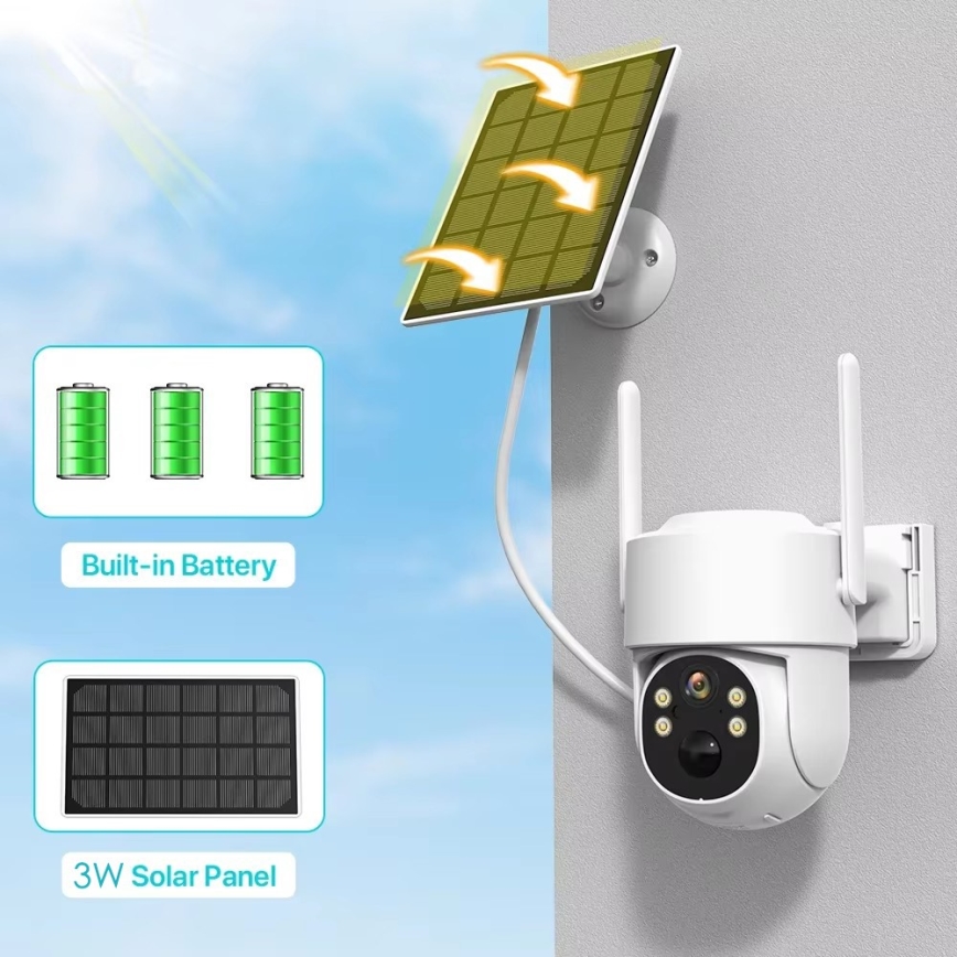 Immax NEO 07820L - Cameră solară inteligentă de exterior cu senzor 6000 mAh IP65
