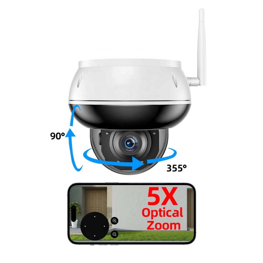 Immax NEO 07825L - Cameră inteligentă de exterior cu senzor DOME 5MP 230V IP66 TUYA Wi‑Fi