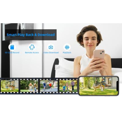 Immax NEO 07825L - Cameră inteligentă de exterior cu senzor DOME 5MP 230V IP66 TUYA Wi‑Fi