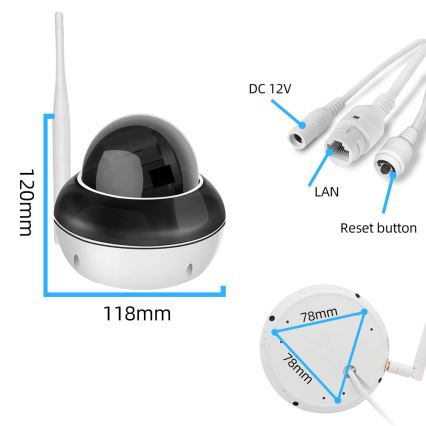 Immax NEO 07825L - Cameră inteligentă de exterior cu senzor DOME 5MP 230V IP66 TUYA Wi‑Fi