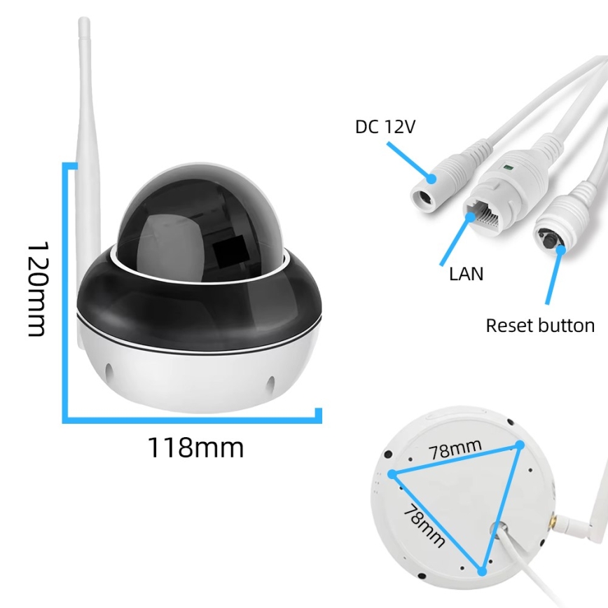 Immax NEO 07825L - Cameră inteligentă de exterior cu senzor DOME 5MP 230V IP66 TUYA Wi‑Fi