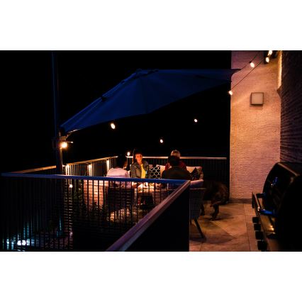 Șir de lumini LED RGB+CCT reglabil pentru exterior GIRLANDA 15xLED/1W/230V 15m Wi-Fi Tuya IP65 + telecomandă