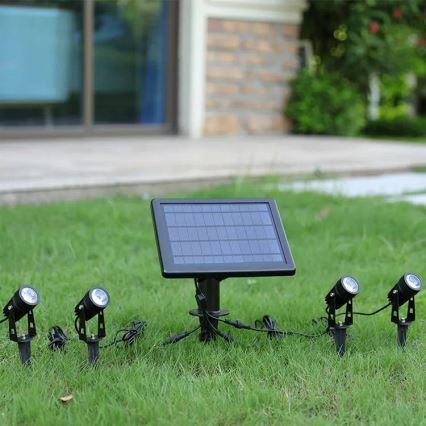 Immax NEO 07903L - Lampă solară LED RGB reglabilă REFLECTORES 4xLED/1W/5,5V IP65 Tuya