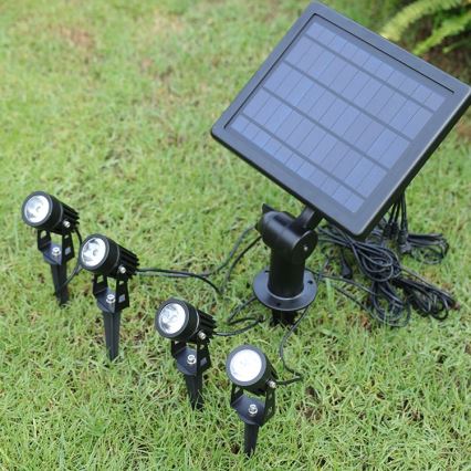 Immax NEO 07903L - Lampă solară LED RGB reglabilă REFLECTORES 4xLED/1W/5,5V IP65 Tuya