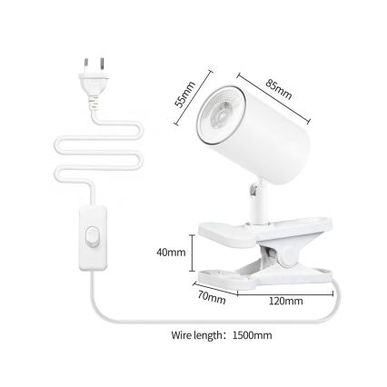 Immax NEO 08292L - Lampă cu clemă PUNTO 1xGU10/9W/230V albă