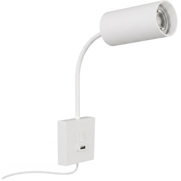 Immax NEO 08296L - Lampă de perete cu USB PUNTO 1xGU10/9W/230V albă
