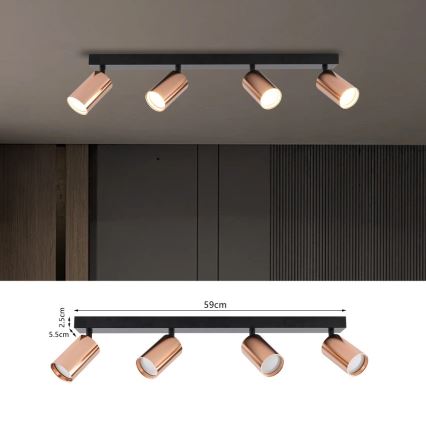 Immax NEO 08303L - Spot PUNTO 4xGU10/9W/230V aur roz