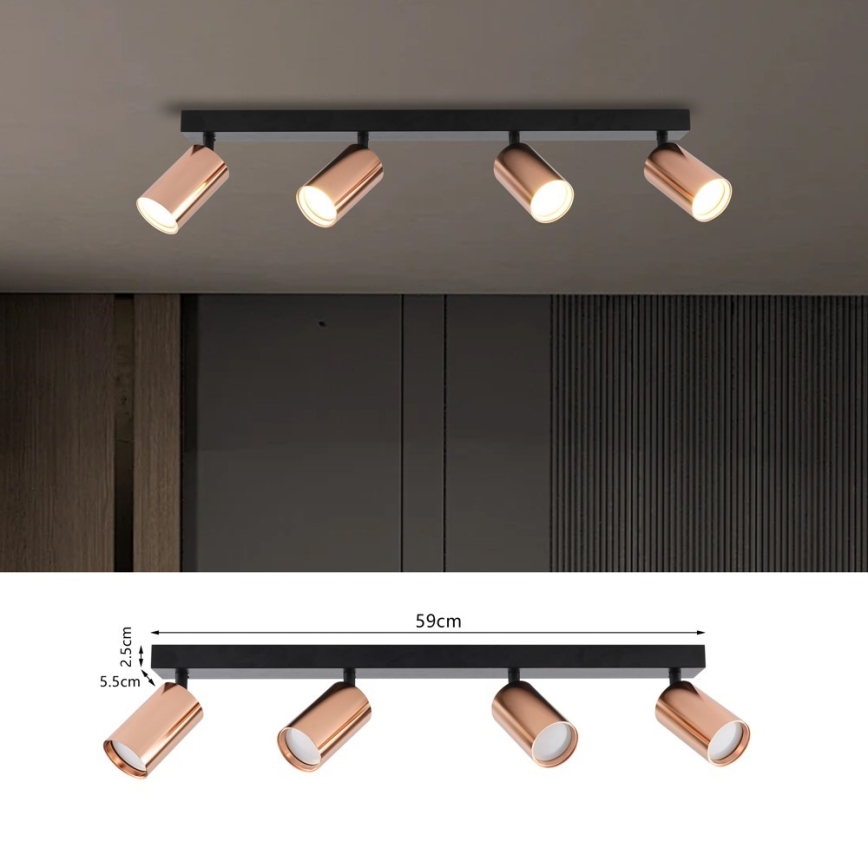 Immax NEO 08303L - Spot PUNTO 4xGU10/9W/230V aur roz