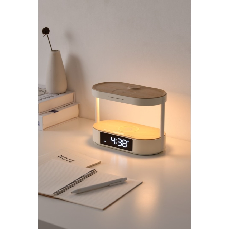 Immax NEO 09111L - Lampă de birou LED reglabilă cu ceas deșteptător și stație de încărcare TRIPLE DOCK LED/1,5W/5V