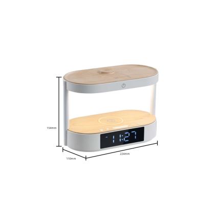Immax NEO 09111L - Lampă de birou LED reglabilă cu ceas deșteptător și stație de încărcare TRIPLE DOCK LED/1,5W/5V