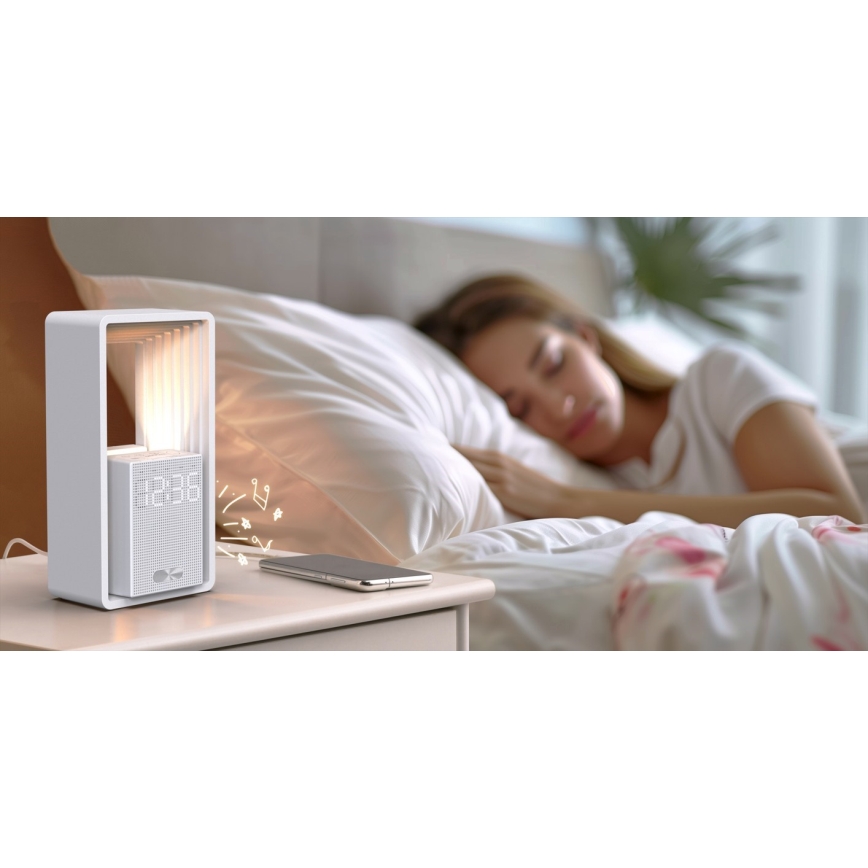 Immax NEO 09113L - Lampă de birou CALM cu LED, alarmă și încărcare, 3,5W/5V