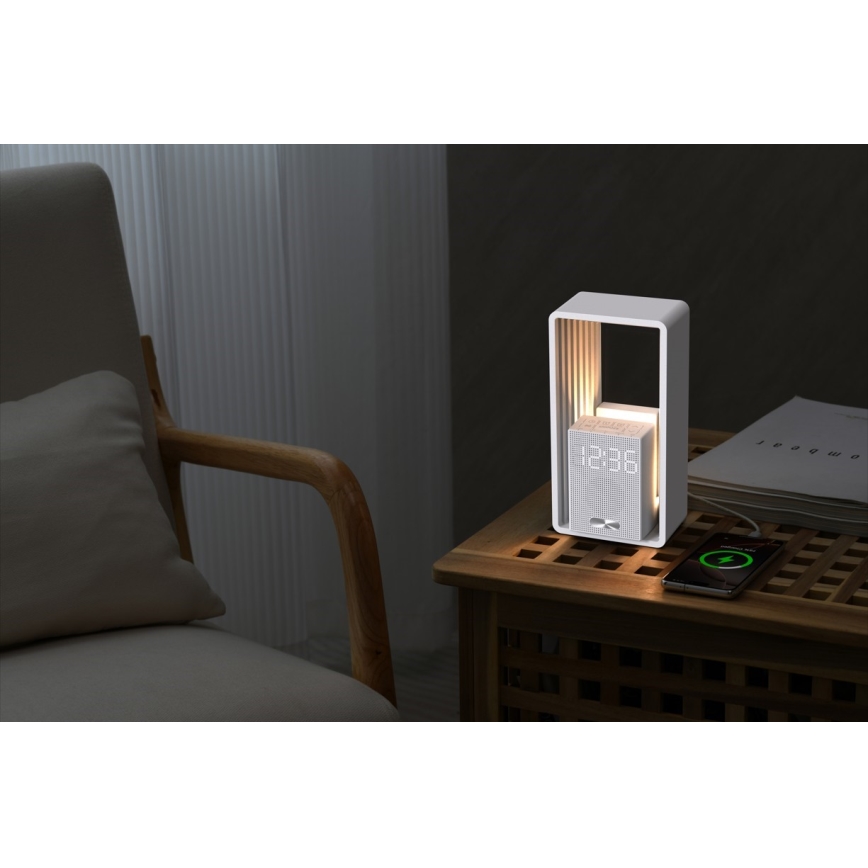 Immax NEO 09113L - Lampă de birou CALM cu LED, alarmă și încărcare, 3,5W/5V