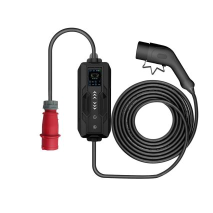 Immax - Stație de încărcare portabilă pentru vehicule electrice EV AC Tip 2 16A/380V 11kW + priză 230V, 3,7kW 5m + husă