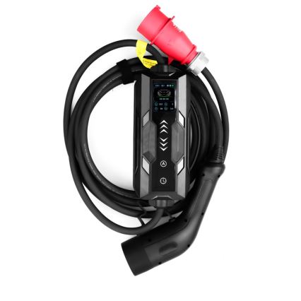Immax - Stație de încărcare portabilă pentru vehicule electrice EV AC Tip 2 16A/380V 11kW + priză 230V, 3,7kW 5m + husă