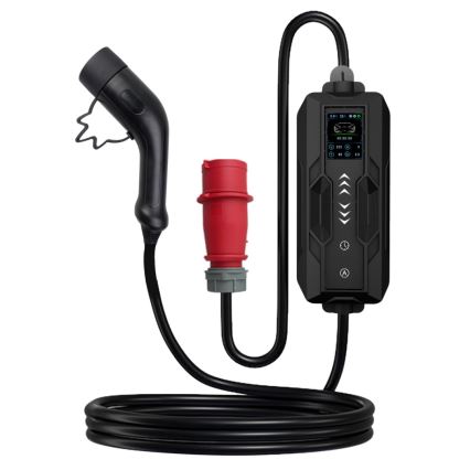 Immax - Stație de încărcare portabilă pentru vehicule electrice, conector Type 2 (AC), 16 A/380 V, 11 kW, cu ștecăr 230 V și cablu 5 m, Wi‑Fi Tuya