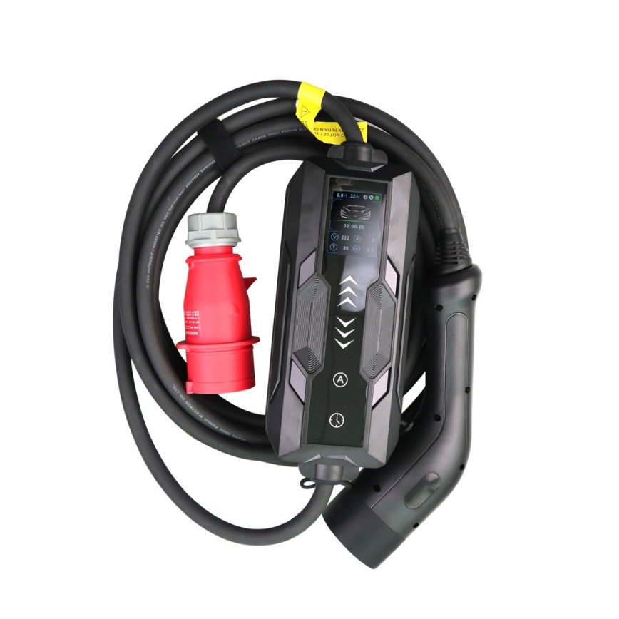 Immax - Stație de încărcare portabilă pentru vehicule electrice, conector Type 2 (AC), 16 A/380 V, 11 kW, cu ștecăr 230 V și cablu 5 m, Wi‑Fi Tuya