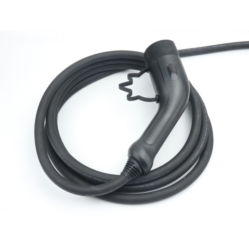 Immax - Stație de încărcare portabilă pentru vehicule electrice, conector Type 2 (AC), 16 A/380 V, 11 kW, cu ștecăr 230 V și cablu 5 m, Wi‑Fi Tuya