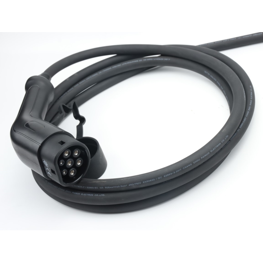 Immax - Stație de încărcare portabilă pentru vehicule electrice, conector Type 2 (AC), 16 A/380 V, 11 kW, cu ștecăr 230 V și cablu 5 m, Wi‑Fi Tuya