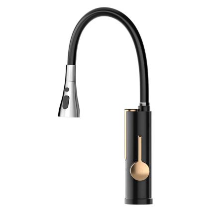 Încălzitor de apă instant cu afișaj LED 3000W/230V IPX4 negru/auriu