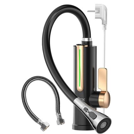 Încălzitor de apă instant cu afișaj LED 3000W/230V IPX4 negru/auriu