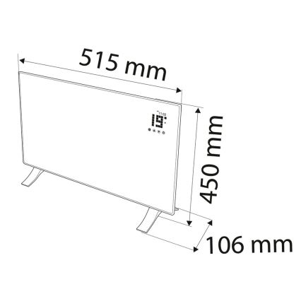 Încălzitor electric/convector NEO 1000W Wi-Fi Tuya IP24 + telecomandă