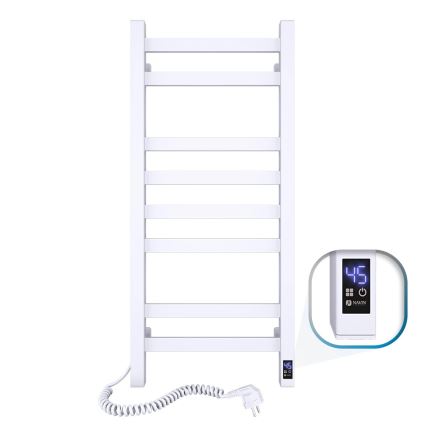 Încălzitor electric pentru prosoape AVANGARD cu termostat, 105 W, 80 x 36 cm, alb, montare pe stânga