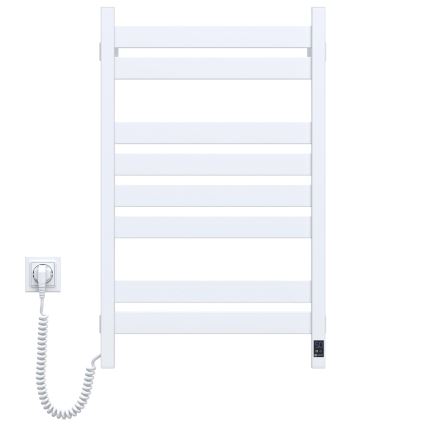 Încălzitor electric pentru prosoape LARGO cu termostat, 168 W, 80 x 50 cm, alb, cu racordare pe partea stângă