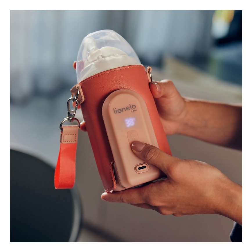 Încălzitor reîncărcabil de biberoane Lionelo THERMUP GO EVO 18W/5V roz