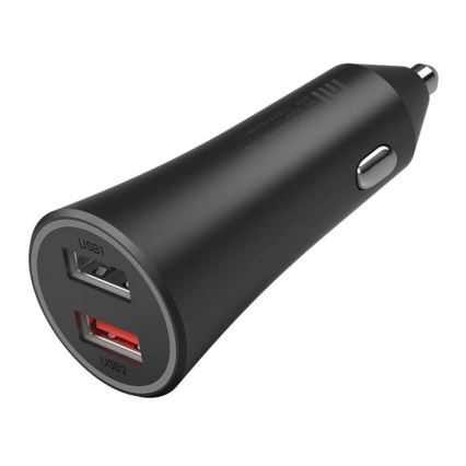 Încărcător auto QUICK 2xUSB 37W/12-24V negru Xiaomi