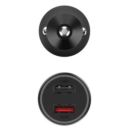 Încărcător auto QUICK 2xUSB 37W/12-24V negru Xiaomi