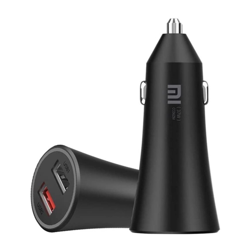 Încărcător auto QUICK 2xUSB 37W/12-24V negru Xiaomi