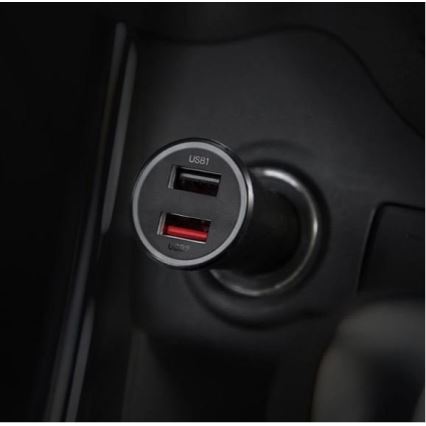 Încărcător auto QUICK 2xUSB 37W/12-24V negru Xiaomi
