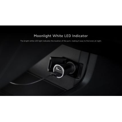 Încărcător auto QUICK 2xUSB 37W/12-24V negru Xiaomi