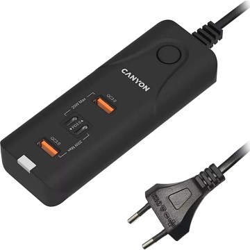 Încărcător Canyon 2xUSB A + 2xUSB C Power Delivery 20W